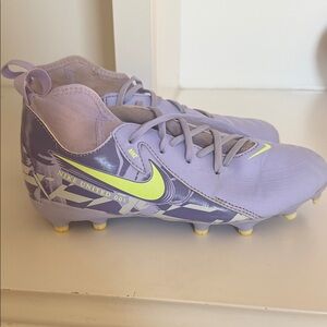 Nike Lavender Soccer Cleats with Neon Yellow Swoosh